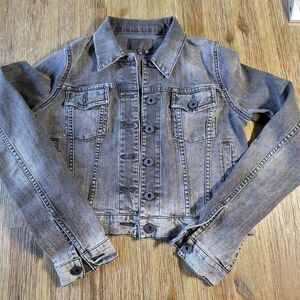 Vince Black Ombre Denim Stretch Jacket Women's XS Cropped